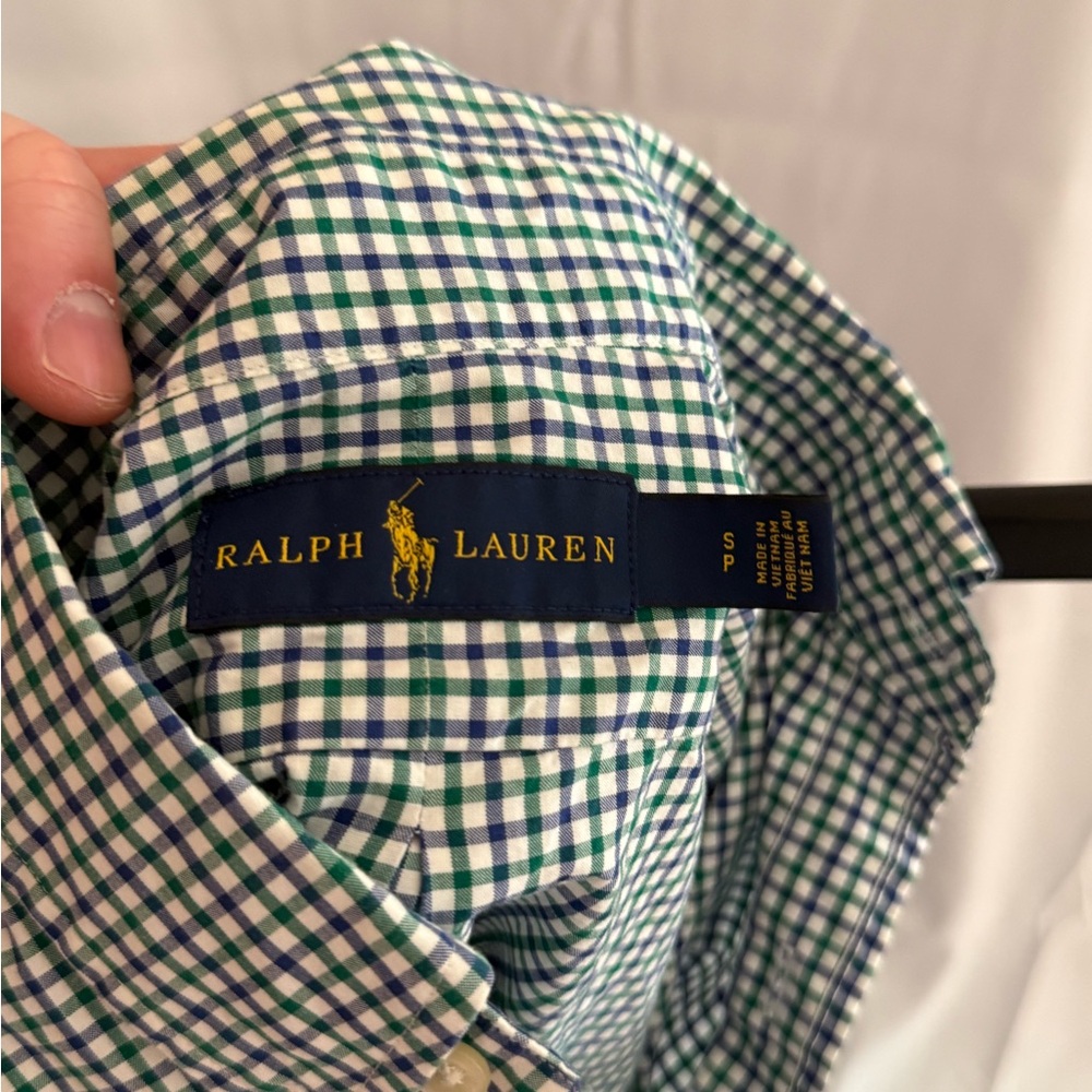 Ralph Lauren Men's Green and White Gingham Shirt - Picture 4 of 4